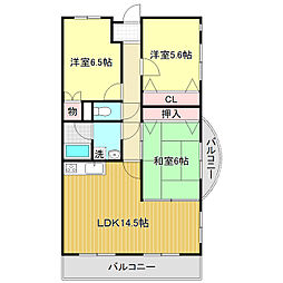 メゾンふだば 3LDKの間取図画像