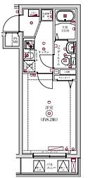 VERXEED α AYASE 4階1Kの間取り