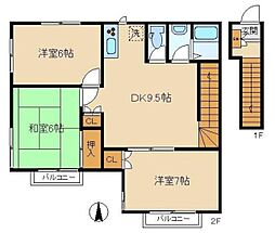 第5松韻ハイム 2階3DKの間取り