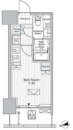 パークアクシス市川 11階ワンルームの間取り