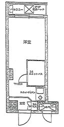 ライオンズマンション西新宿第8 ワンルームの間取図画像