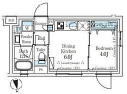 クリアルプレミア笹塚 1階1DKの間取り