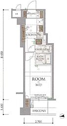 アルテシモ アソラ 5階1Kの間取り