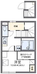 レオパレスパピーズスプリング 1Kの間取図画像
