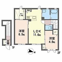 シャーメゾンカリーノII 202 ｜ 青森県青森市西大野２丁目3-1（賃貸アパート2LDK・2階・61.25㎡） その2