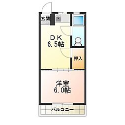 エスポワール墨江 1DKの間取図画像