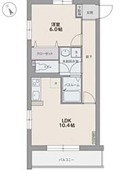 セフィーロ 1階1LDKの間取り