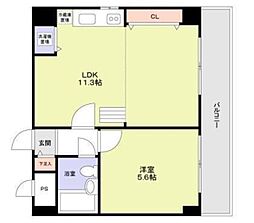サークビルズ 7階1LDKの間取り