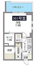 プリーモタナカ 1Kの間取図画像