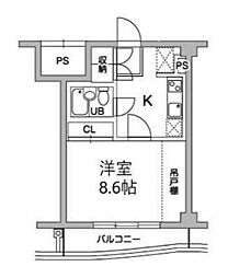 Ｔｓｇａｒｄｅｎ稲城 2階1Kの間取り