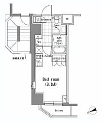 パークハビオ新橋 ワンルームの間取図画像