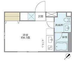 ION中目黒EAST ワンルームの間取図画像