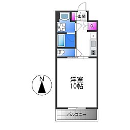 アリビオ北巽 1Kの間取図画像