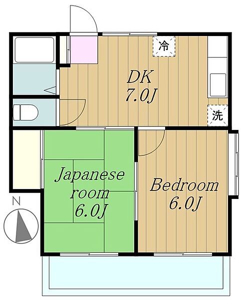 ル　ミモザ 201｜神奈川県川崎市麻生区高石３丁目(賃貸アパート2DK・2階・40.00㎡)の写真 その2