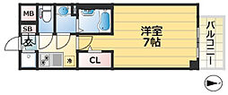 アドバンス神戸マーレ 1Kの間取図画像