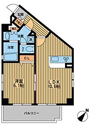 プライムアーバン中野上高田 1LDKの間取図画像