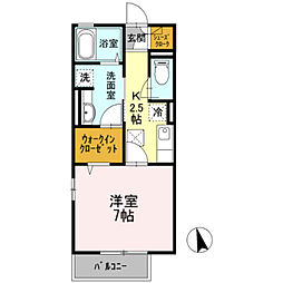 サンライズ柄沢西館 1Kの間取図画像