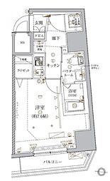 クレイシア文京春日 1Kの間取図画像