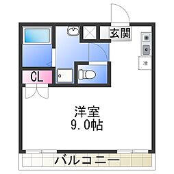 レガーレ長居公園 ワンルームの間取図画像