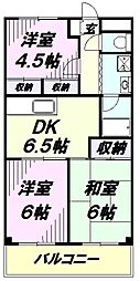 南住吉ハイツ 3階3DKの間取り