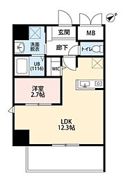 ONLY ONE 神戸三田 1LDKの間取図画像