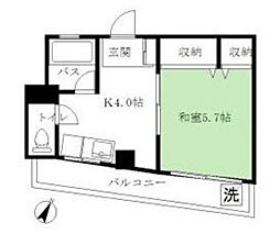 中村ビル 3階1Kの間取り