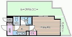 エスリード同心第2 1Kの間取図画像