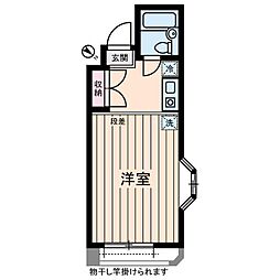 ダイヤモンドレジデンス南大塚 2階ワンルームの間取り