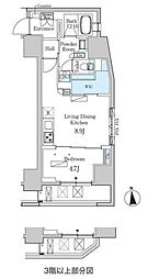 ライオンズフォーシア神田須田町 1LDKの間取図画像