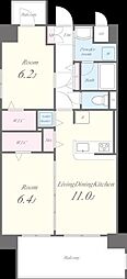 フローリッシュSI 2LDKの間取図画像