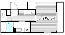 サンヒルズ 5階1Kの間取り