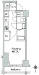 グランヴァン深川木場 5階1Kの間取り