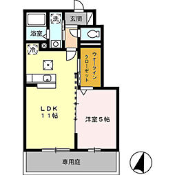 リヴェール神田A 1LDKの間取図画像