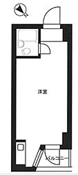 赤坂キャステール ワンルームの間取図画像