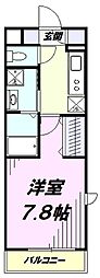 グランヴェール 1Kの間取図画像