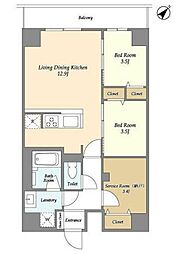 グランカーサ西葛西 5階2SLDKの間取り