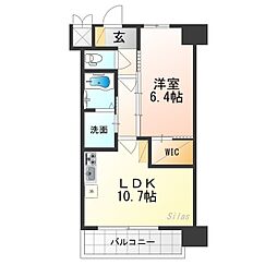 RIVIEREGAUCHE寺町二条 1LDKの間取図画像