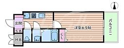 Osaka Metro今里筋線 鴫野駅 徒歩4分の賃貸マンション 8階1Kの間取り