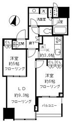 大崎ウエストシティタワーズE棟 2LDKの間取図画像