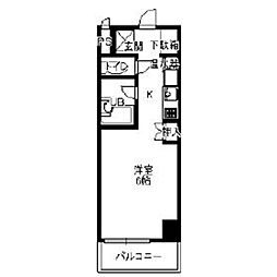 スカイクレスト 1Kの間取図画像