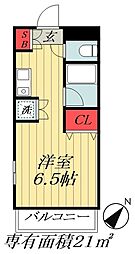 フジマンション末広 ワンルームの間取図画像