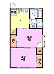 ハイムシーロード 2Kの間取図画像