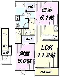 ブラン-メゾン 2LDKの間取図画像