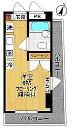 グランドゥール登戸 ワンルームの間取図画像