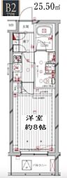 レガリス洗足池 1Kの間取図画像
