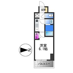 アドバンス大阪リーヴァ 1Kの間取図画像