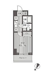 レジディア蒲田 1Kの間取図画像