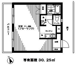 メゾン・ド・佐賀 1Kの間取図画像