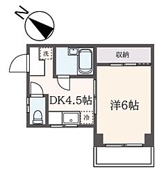 ダイヤ鶴ケ峰コーポ 1DKの間取図画像