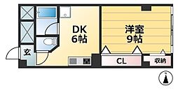 (株)ヤマウラ77ビル 1DKの間取図画像